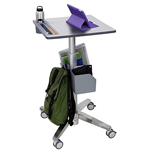 Ergotron LearnFit Mobile Standing Desk - Adjustable Height Rolling Laptop Sit Stand Desk - Grey