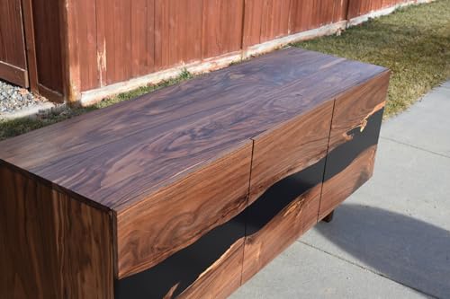 Lschool Black Walnut Resin River Credenza