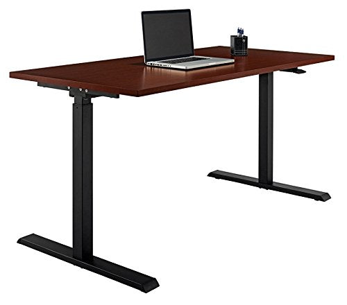 Realspace Magellan Pneumatic Sit-Stand Height-Adjustable Desk, Classic Cherry