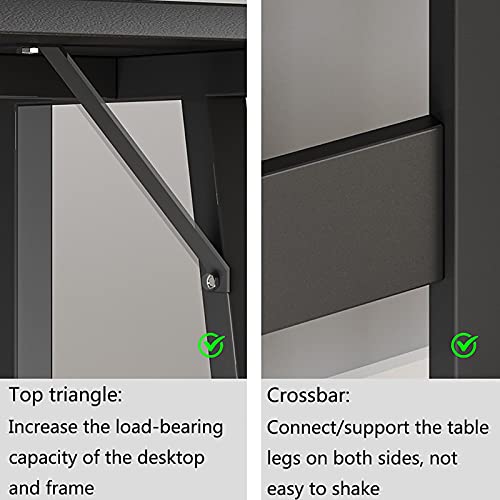 Computer Desk 47.24 inch Modern Sturdy Office Desk PC Laptop Notebook Study Writing Table for Home Office Workstation, Black