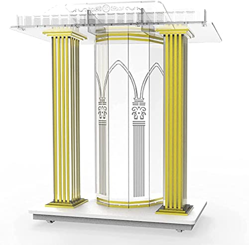 JOuan Acrylic Church Podium Stand with Wheels