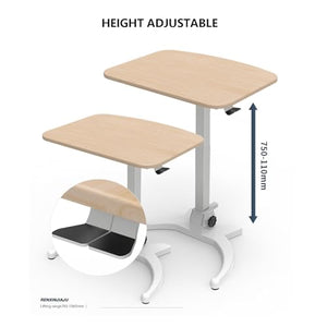 HGTRH Mobile Laptop Standing Desk Cart on Wheels - Adjustable Height, Single Monitor, Sit-to-Stand, Foldable