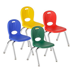 Learniture Structure Series Preschool Chairs, 12" Seat Height, Yellow, LNT-112-CSW-YE (Pack of 4)