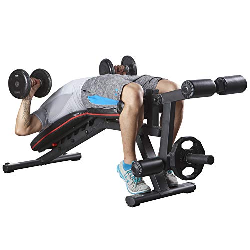 HARISON Weight Bench Adjustable with Preacher Pad and Leg Extension Full Body Workout Incline Decline Exercise Workout Bench for Home Strength Workout (Updated Version)