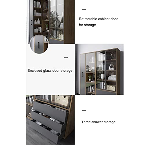4 Tier Children's Rotating Bookshelf, Gray, 2 Pcs, 80x80cm, 40x200cm