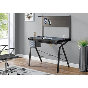 Monarch Specialties Adjustable Glass Drafting Table, Grey/Clear