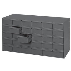 Durham 014-95 Gray Cold Rolled Steel Storage Cabinet, 33-3/4" Width x 17-3/4" Height x 11-5/8" Depth, 30 Drawer