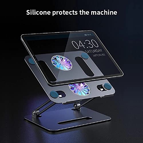 EYHLKM Laptop Tablet Stand with Cooling Fan Heat Dissipation Aluminum for Desktop Stand Notebook Holder Cooler (Color : B)