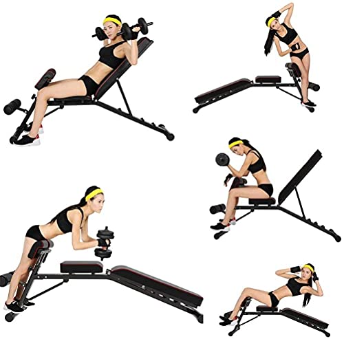 CJGJX Men's and Women's Fitness Weight Bench for Full Body Workout,Foldable Bench Press Fitness Core Strength Training Equipment,Home/Gym Height Adjustable Incline Decline Dumbbell Bench
