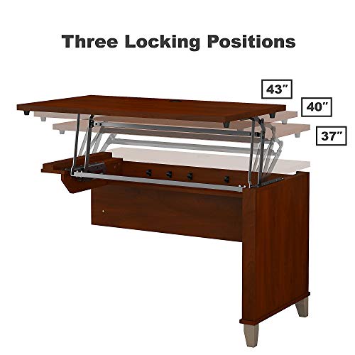 Bush Furniture Somerset 72W Sit to Stand L Shaped Desk with Hutch and File Cabinet
