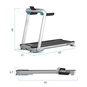 Folding Treadmill with Auto Incline Electric Running Machine Treadmills for Home with LCD Monitor 23" Wide Tread Belt (Fold Treadmills for Small Spaces Fit Under Bed)