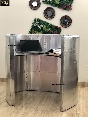 NauticalMart Aviator Cowling Desk Reception Bar Counter Table Aluminium Furniture (42 Inches)