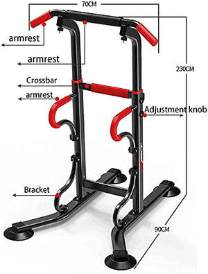 Gym Strength Exercise Power Tower Power Tower Dip Station Pull Up Bar, Adjustable Workout Abdominal Exercise Home Gym Tower Body Building, Strength Training Workout Equipment, for Men Or Women, Adult