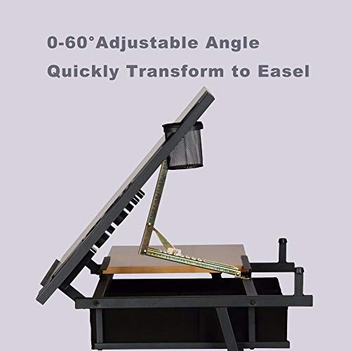 Adjustable Drafting Drawing Table Art Craft Writing Desk Table Tiltable w/Stool