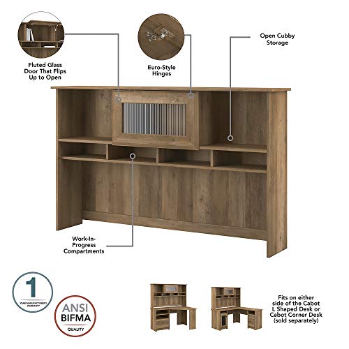 Bush Furniture Cabot L Shape Desk with Hutch and Lateral File, Reclaimed Pine