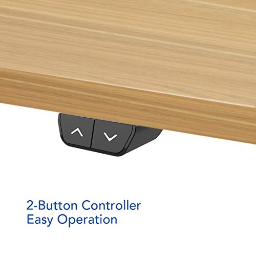 Flexispot Standing Desk Electric Small Desk Height Adjustable Desk Sit Stand Desk Home Office Table (42x24 Black+Maple)