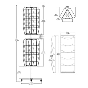 FixtureDisplays® Rotating Mesh File Holder Magazine Rack Stand Black 10156