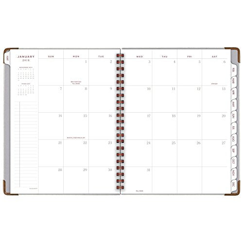 AT-A-GLANCE Weekly / Monthly Planner, January 2018 - January 2019, 8-3/4" x 11", Hardcover, Signature Collection, Gray (YP90512)