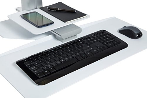 Uprite Ergo Sit2Stand Desktop Height Adjustable Workstation - Single Monitor - Silver/White