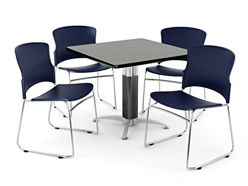 OFM PKG-BRK-030-0008 Breakroom Package, Gray Nebula Table/Navy Chair