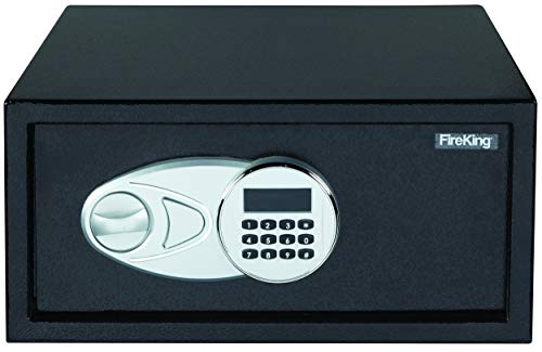 Fire King LT1507 Laptop Size Electronic Fire Safe with Key, 19.6 lbs, 1.2 Cu. Ft., Light Gray