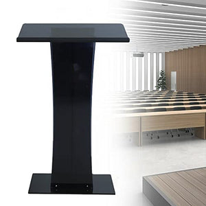 None Black Acrylic Podium Stand for Churches, Portable Lecterns & Pulpits