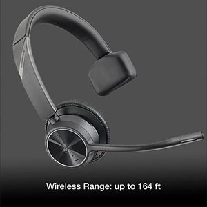 Global Teck Worldwide Poly Voyager 4310 Plantronics UC Wireless Bluetooth Mono Headset (USB-A) Teams - Bundled w/ Microfiber - Compatible Deskphone, PC/Mac - Zoom, RingCentral, Vonage