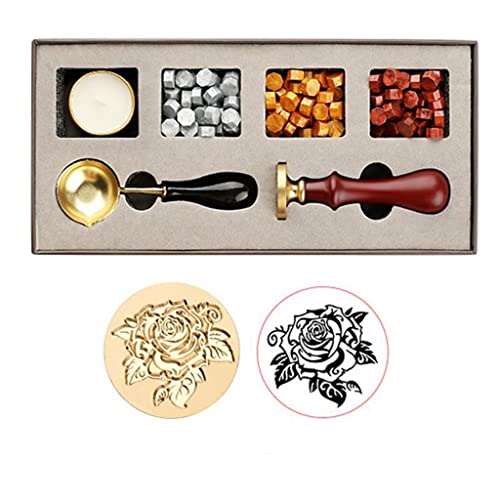 Stamps Wax Seal Box Kit Evening Wedding Invitation Decorative Wax Dipping Pot Set Stamping Plates Melt Packaging Craft Supplies