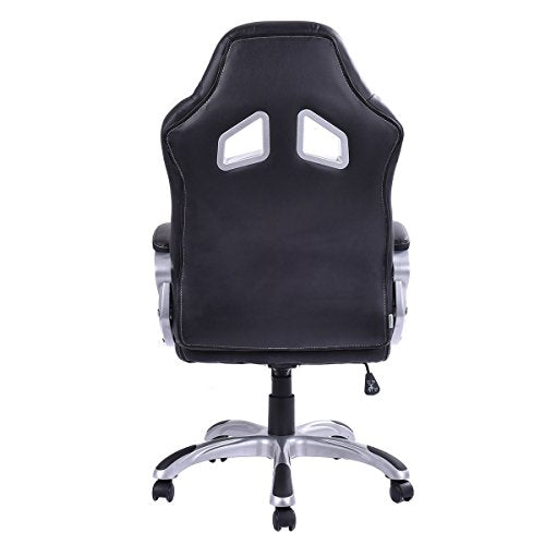 Giantex High Back Racing Style Bucket Seat Gaming Chair Swivel Office Desk Task (White)