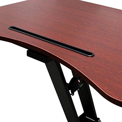 SMSOM Mobile Standing Desk, Height Adjustable Rolling Cart (Red)