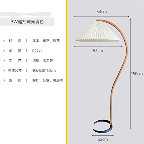 Medieval Floor Lamp Nordic Retro Pleated Lampshade Bedroom Living Room