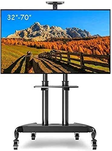 AuLYn Universal Tabletop TV Stand with Monitors Shelf - Heavy Duty Rolling TV Cart - Fits 32"-70" TVs, 80 Kg Capacity