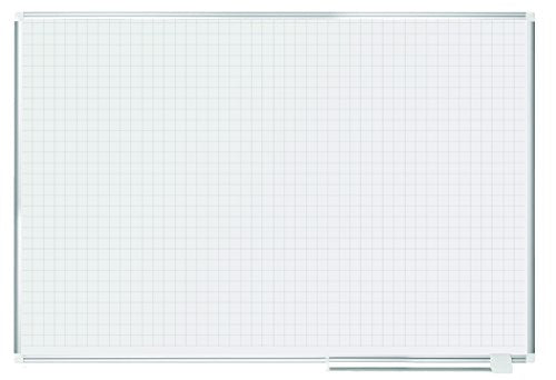 MasterVision Planning Board Dry Erase Magnetic,  1" x 1" Grid, 48" x72", Whiteboard with Aluminum Frame