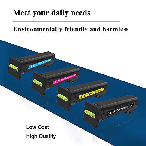 4 Pack Compatible 72K00KG 72K00CG 72K00MG 72K00YG Toner Cartridge Replacement for Lexmark CS820 CX820 cx860dte cs820dte CX825 CX860 cx820dtfe cx825dtfe Printer(1BK+1C+1M+1Y).