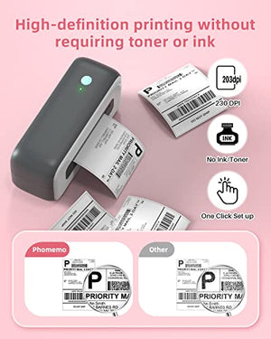 Thermal Label Printer, Phomemo Label Printer, Thermal Printer for Shipping Labels, Shipping Label Printer for Small Business, Compatible with Etsy, Ebay, UPS, USPS, Amazon, Support Multiple Systems