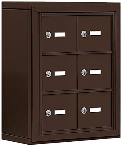 Salsbury Industries 19035-06ZSK Cell Phone-3 Unit Surface Mounted-Master Keyed Locks with 5-Inch Diameter Compartments, Bronze