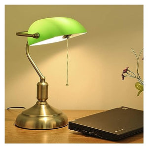 MaGiLL Desk Lamps Vintage Antique Brass Green Bankers Lamp