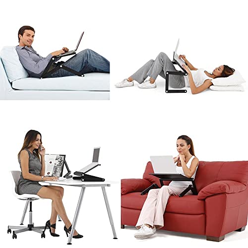 YFSDX Laptop Stand Table with Mouse Pad Adjustable Folding Ergonomic Design Stands Notebook Desk
