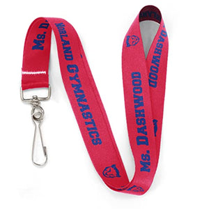 Buttonsmith Sporty Mascots Lanyard - Pack of 25 - Choose Background Color, Font Color, Font Style and Icon - Personalize with Your Name or Text - Made in the USA