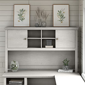 Pemberly Row Desk Hutch 60W in Linen White Oak - Engineered Wood