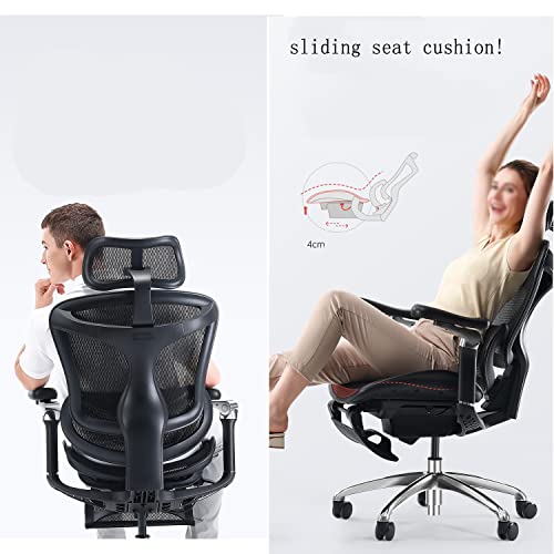 CYXI High Back Mesh Office Chair with Headrest, Lumbar Support, Adjustable Height, Swivel, and Footrest