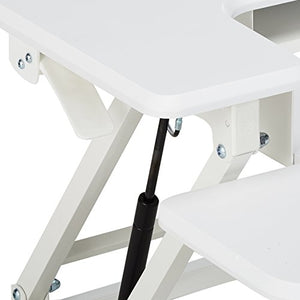Zinus Betsy Smart Adjust Standing Double Desk / Adjustable Height Desktop Workstation, White