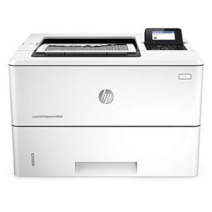 HP Laserjet Enterprise M506dn Monochrome Laser Printer (F2A69A) with Power Strip Surge Protector and Electronics Basket Microfiber Cleaning Cloth