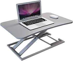 SMSOM Standing Desk Converter - Adjustable Height Sit Stand Desk Riser, Portable Desktop Workstation - Gray