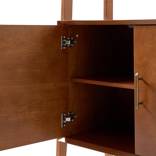 Generic Solid Wood Ladder Bookcase - Jozsef 76'' H x 36'' W - Acorn