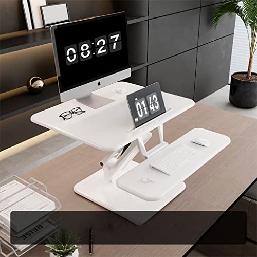 Height Adjustable Standing Desk Converter - Sit-Stand Converting Desks with Gas Spring - Stand-Up Computer Workstation