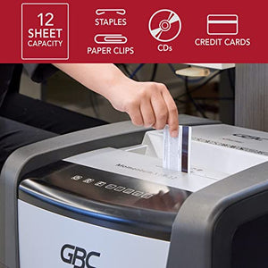 GBC Paper Shredder, 12 Sheet Capacity, Micro-Cut, P-5 Security, Anti-Jam, Momentum M12-12 (WSM177003)