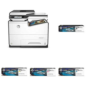 HP PageWide Pro 577dw Color Multifunction Business Printer with Wireless & Duplex Printing (D3Q21A) with High Yield 4 Color Ink-Cartridges