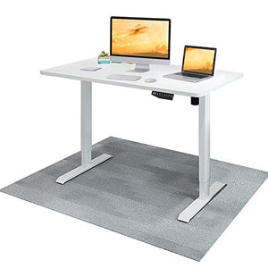 55 inch Electric Height Adjustable Standing Desk, Large Sit Stand Up Desk Computer Workstation,Home Office Table with Memory Controller (White Desk Leg/White Desktop)