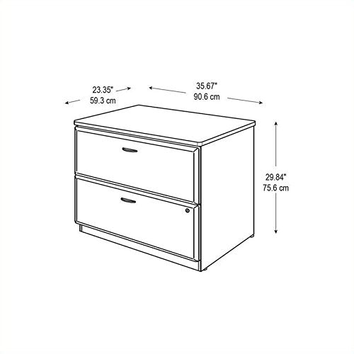 Bush Business Furniture WC84854P Series A Collection 36W 2Dwr Lateral File, Slate/White Spectrum